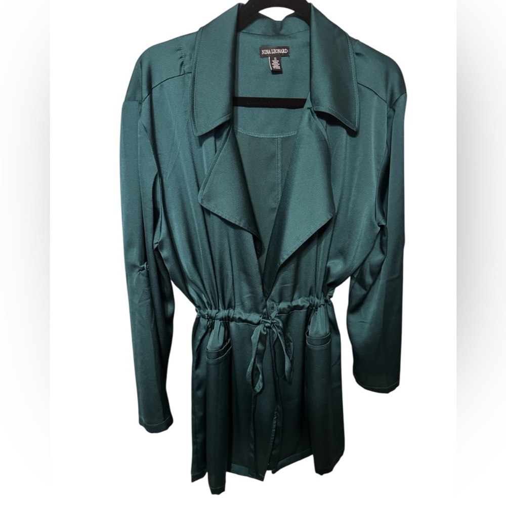 Nina Leonard Emerald Green Blouse/Jacket